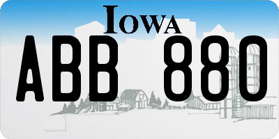 IA license plate ABB880