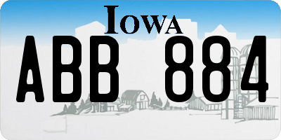 IA license plate ABB884