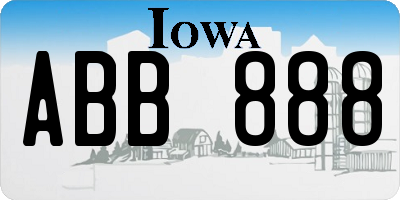 IA license plate ABB888
