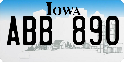 IA license plate ABB890