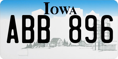 IA license plate ABB896