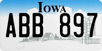 IA license plate ABB897