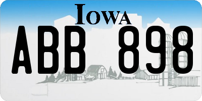 IA license plate ABB898