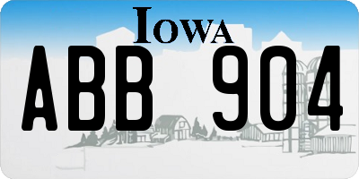 IA license plate ABB904