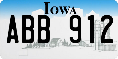 IA license plate ABB912