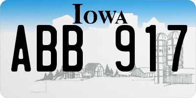 IA license plate ABB917