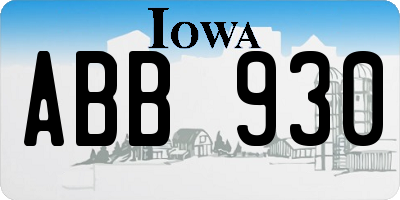 IA license plate ABB930