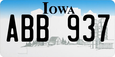 IA license plate ABB937