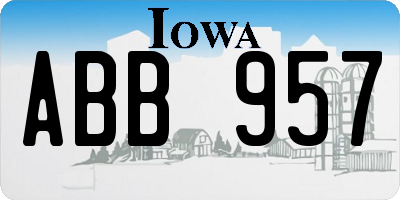 IA license plate ABB957