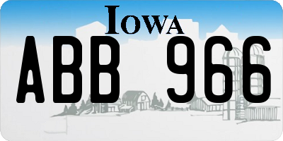 IA license plate ABB966