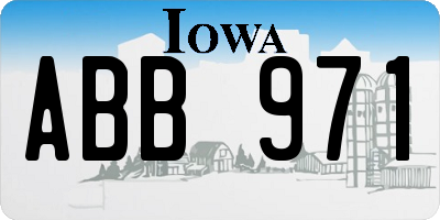 IA license plate ABB971