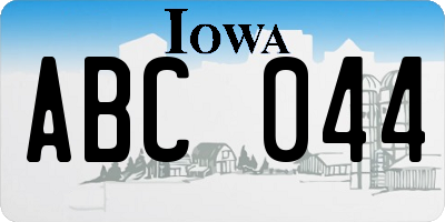 IA license plate ABC044