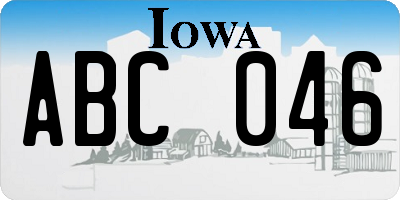IA license plate ABC046