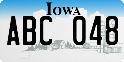 IA license plate ABC048