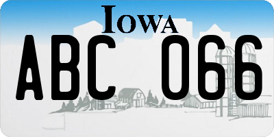 IA license plate ABC066