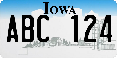 IA license plate ABC124