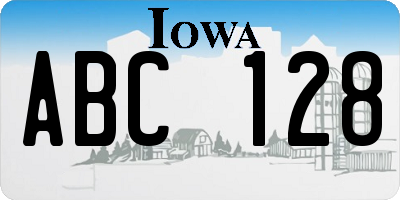 IA license plate ABC128