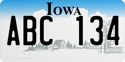 IA license plate ABC134