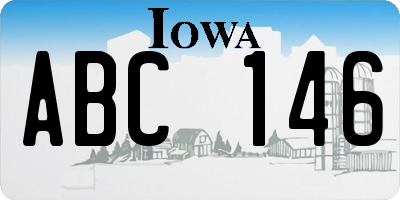 IA license plate ABC146