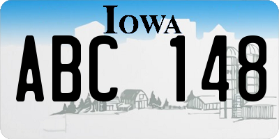 IA license plate ABC148