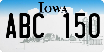 IA license plate ABC150