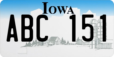 IA license plate ABC151