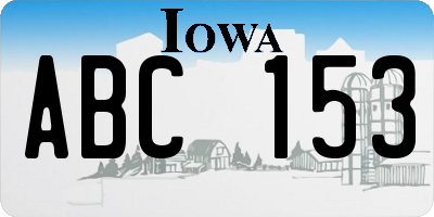 IA license plate ABC153