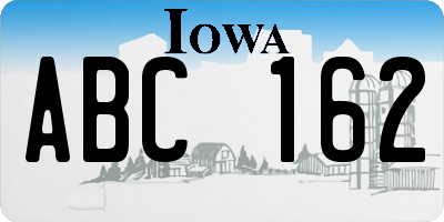 IA license plate ABC162