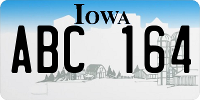 IA license plate ABC164