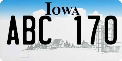 IA license plate ABC170