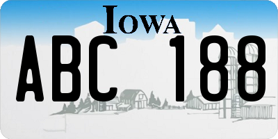 IA license plate ABC188