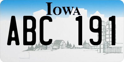 IA license plate ABC191
