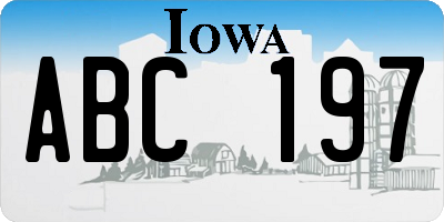 IA license plate ABC197