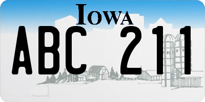 IA license plate ABC211