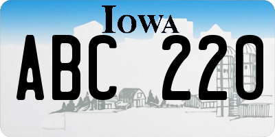 IA license plate ABC220