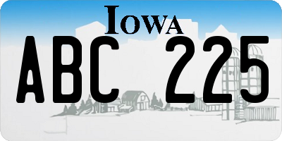 IA license plate ABC225