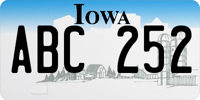 IA license plate ABC252