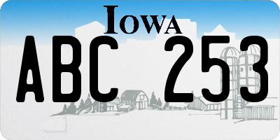IA license plate ABC253