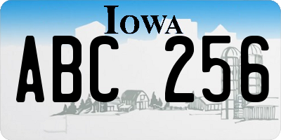 IA license plate ABC256