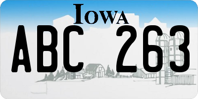 IA license plate ABC263