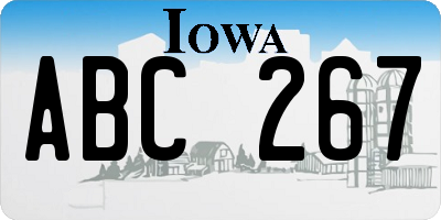 IA license plate ABC267