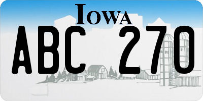 IA license plate ABC270