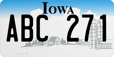 IA license plate ABC271