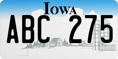 IA license plate ABC275