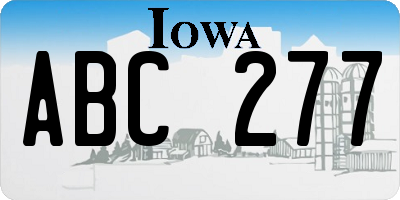 IA license plate ABC277