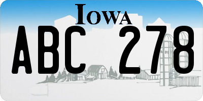 IA license plate ABC278