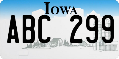 IA license plate ABC299