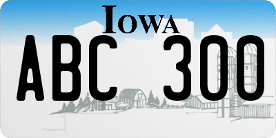 IA license plate ABC300
