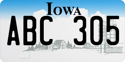 IA license plate ABC305