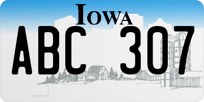 IA license plate ABC307